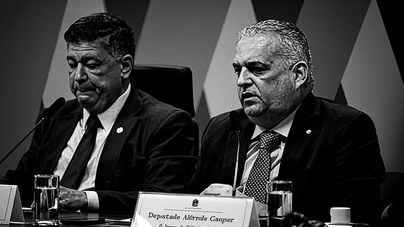 A CPMI do INSS é comandada pelo senador Carlos Viana (esq.) e relatada pelo deputado Alfredo Gaspar (dir.). Foto: Andressa Anholete/Agência Senado