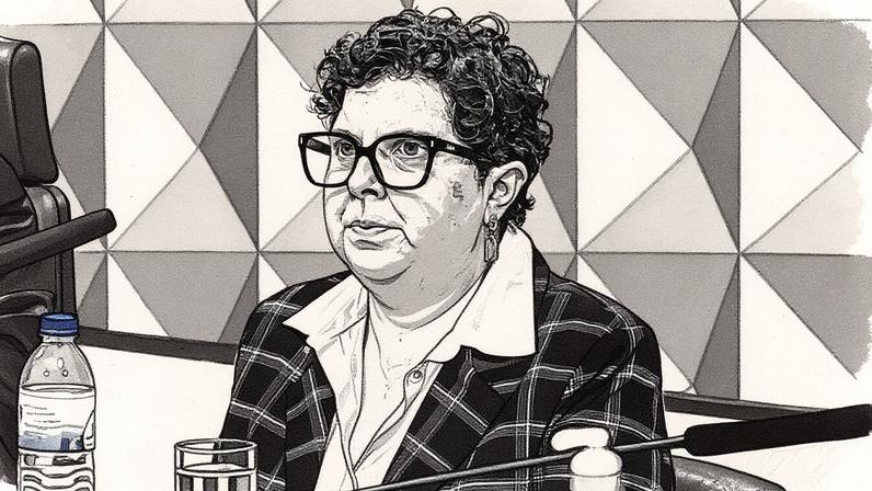 Tonia Andrea Inocentini Galletti, diretora jurídica do Sindnapi, na CPMI do INSS. (Foto: Carlos Moura/Agência Senado)