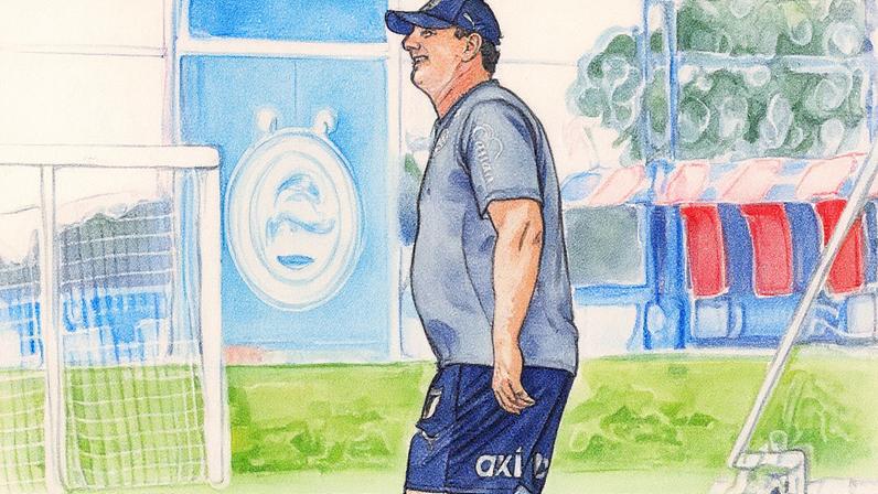 Rogério Ceni em momento descontração em treino (Foto: Rafael Rodrigues / EC Bahia)