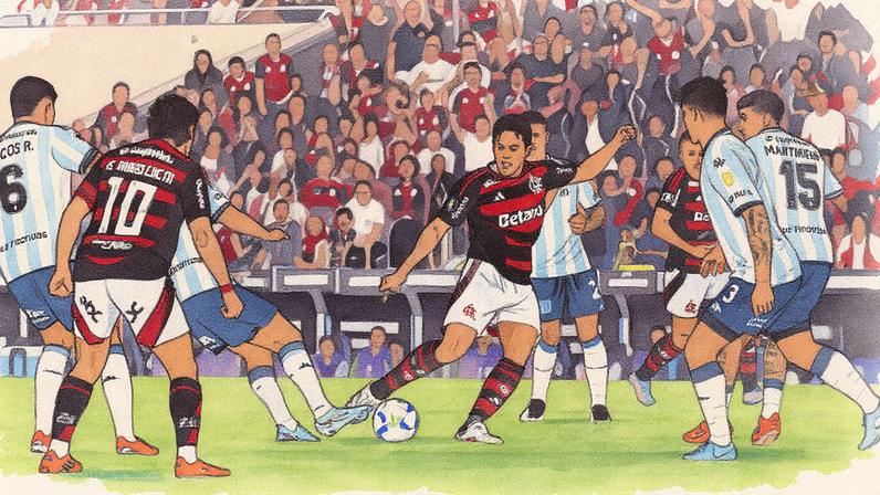 O Flamengo superou o Racing por 1 a 0 em duelo dramático no Maracanã. Com gol de Carrascal no final, o Rubro-Negro conquistou vantagem crucial na semifinal da Libertadores - Foto: Adriano Fontes/Flamengo