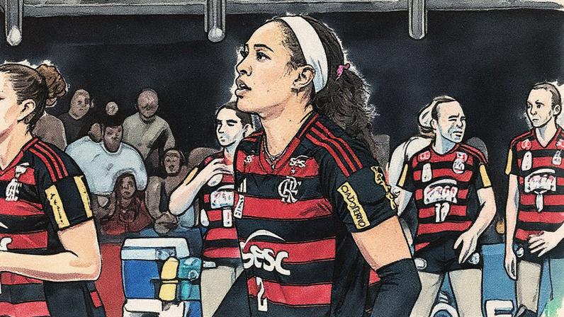 Simone Lee em ação contra o Praia Clube pelo primeiro turno da Superliga 25/26 (Foto: Mariana Sá/ Flamengo)