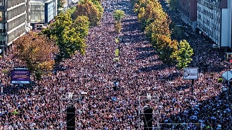 Protesters gathered near the train station in Novi Sad before observing 16 minutes of silence for the victims.