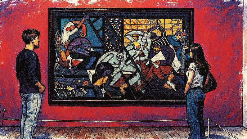 Installation view of Uzo Egonu, Will Knowledge Safeguard Freedom 2 (1985-85), at Nigerian Modernism, Tate Modern — © Tate Photography (Jai Monaghan)