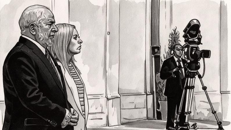 A primeira-ministra italiana, Giorgia Meloni, e o presidente do Brasil, Luiz Inácio Lula da Silva, em encontro no Palazzo Chigi, em Roma, há dois anos (Foto: EFE/EPA/RICCARDO ANTIMIANI)