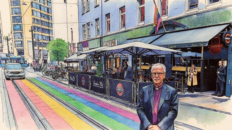 Olav Fykse Tveit outside one of the two bars targeted in 2022 during Oslo’s Pride celebrations.