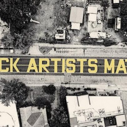 Mural Artistas Negros Importam em Austin e faixas arco-íris estão em risco