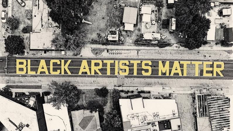 The 'Black Artists Matter' mural on Austin's East Side. ATXN via Bob Daemmrich/Alamy Live News