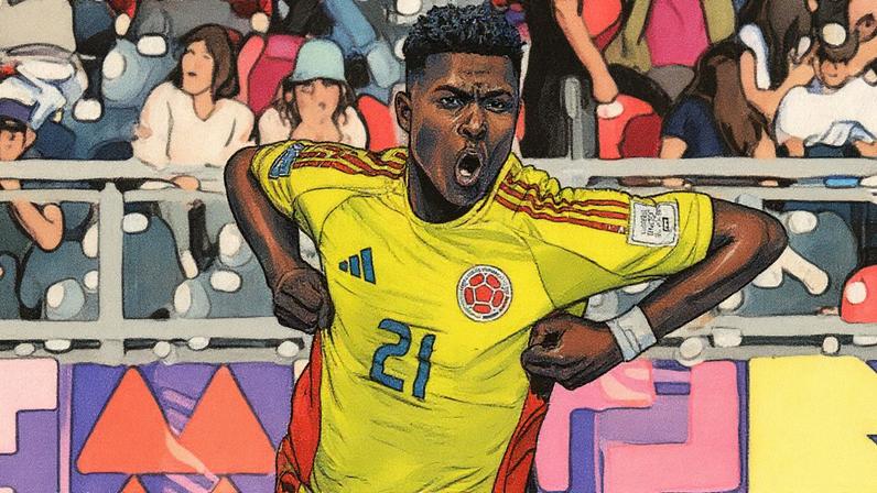 Néiser Villarreal comemora um dos três gols que marcou contra a Espanha, nas quartas de final do Mundial Sub-20 (Foto: Javier Torres/AFP)