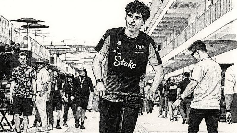 Brasileiro Gabriel Bortoleto, da Sauber, chega ao Texas para o GP dos Estados Unidos de F1 (Foto: Jim Watson / AFP)