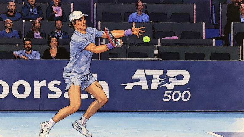 João Fonseca enfrenta Shapavalov no ATP da Basiléia (Foto: Fabrice COFFRINI / AFP)