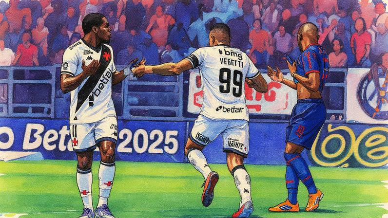 Vegetti comemora gol do Vasco contra o Bragantino (Foto: Joisel Amaral/AGIF)