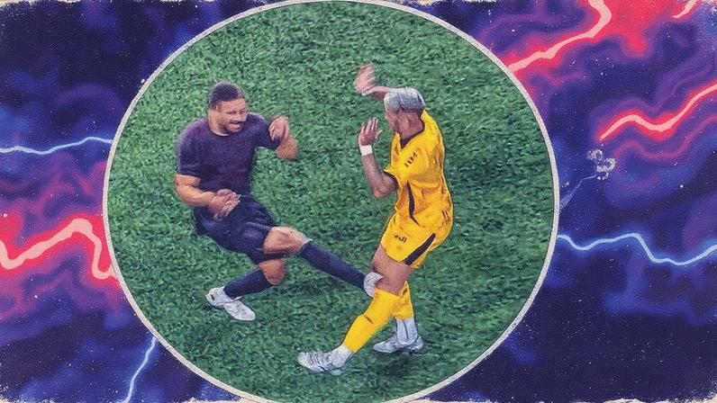 Amazonas pediu expulsão de Alan Kardec, do Athletico, em lance com Kevin Ramírez. Divulgação/Amazonas FC