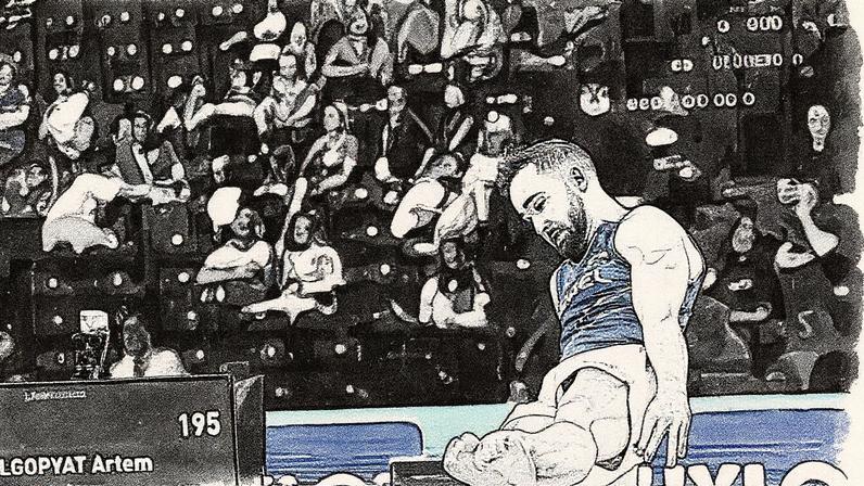 Artem Dolgopyat no Campeonato europeu de ginástica (Foto: Reprodução/Instagram)