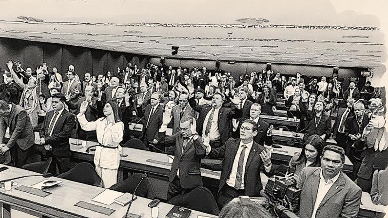 Criação da Bancada Cristã foi celebrada com culto ecumênico na Câmara dos Deputados nesta quarta-feira 22. Foto: Reprodução Instagram Gilberto Nascimento
