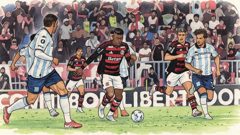 Bruno Henrique em ação pelo Flamengo contra o Racing (Foto: Gilvan de Souza/Flamengo)