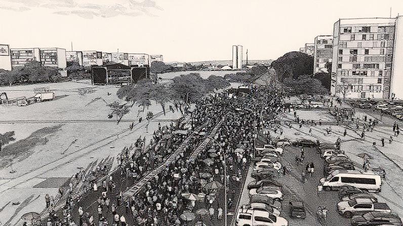 Percepção política: manifestantes de direita participam da caminhada pela anistia em Brasília. Para 44% do eleitorado brasileiro, a direita representa melhor as pautas de combate à corrupção e defesa do patriotismo do que a esquerda. (Foto: Luis Kawaguti / Gazeta do Povo)