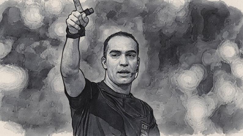 Árbitro Davi de Oliveira Lacerda em jogo pelo Brasileirão (Foto: Ettore Chiereguini/AGIF)