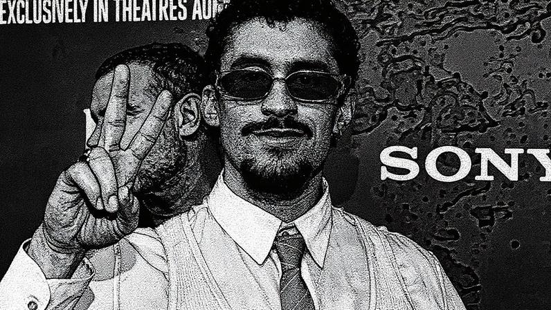 Bad Bunny attends the premiere of 'Caught Stealing' in New York City.