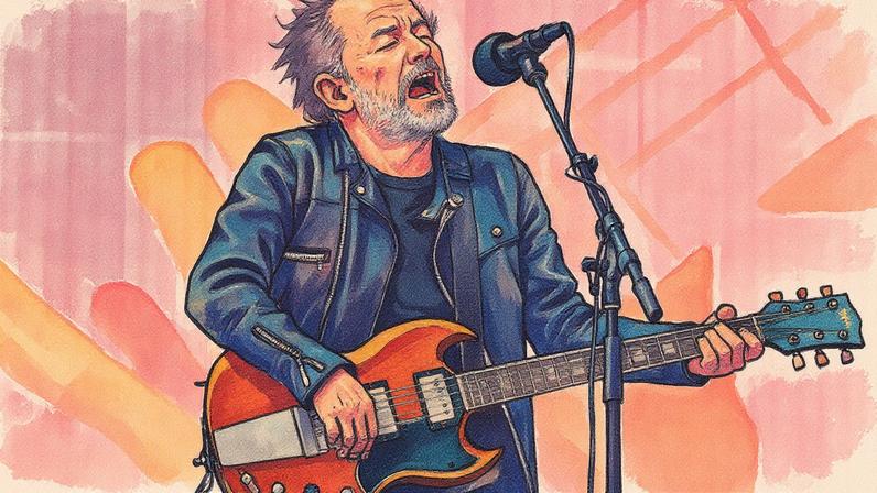 Thom Yorke of Radiohead performs at Emirates Old Trafford on July 4, 2017 in Manchester, England.