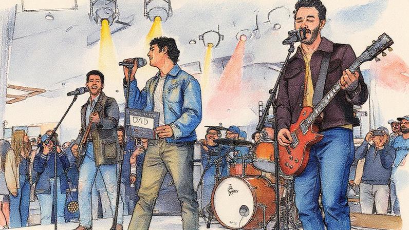 Stand Up To Cancer ambassadors Jonas Brothers perform during Game Two of the 2025 World Series Oct. 25, 2025.