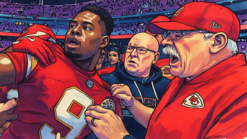 Juju Smith Shcuster sai com nariz sangrando após agressão no fim da partida de Chiefs x Lions/ Jay Biggerstaff - Imagn Images