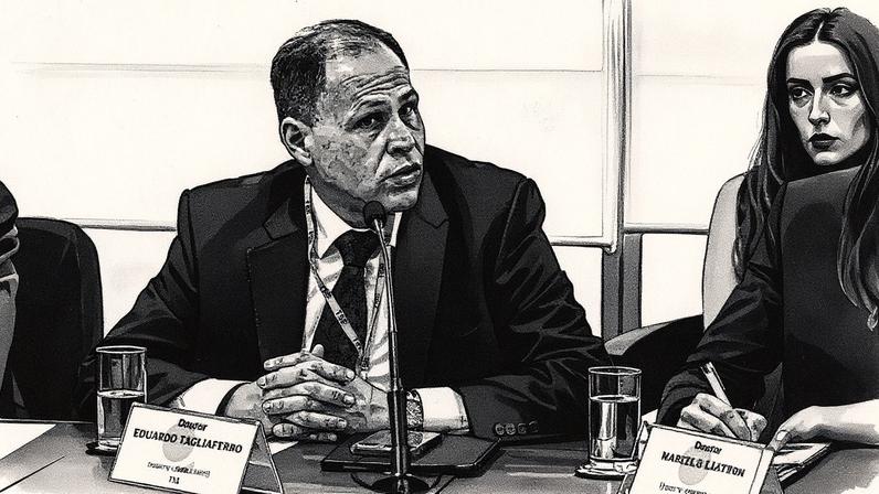 Decisão ágil: Eduardo Tagliaferro, durante reunião entre o TSE e plataformas digitais. O perito reagiu com estranheza à agilidade de Moraes para negar que seu julgamento ocorresse de forma presencial. (Foto: LR Moreira/TSE)