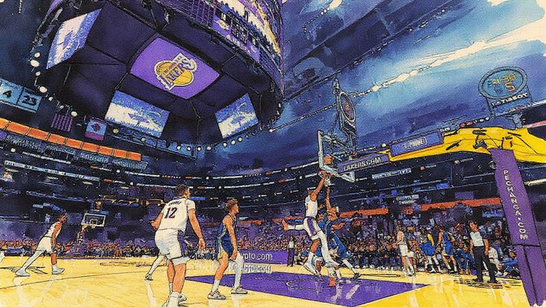 Lakers e Warrios duelam durante pré-temporada da NBA (Foto: Ronald Martínez / AFP)