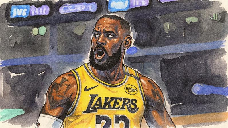 LeBron James em ação pelo Los Angeles Lakers (Foto: Jessie Alcheh / AFP)