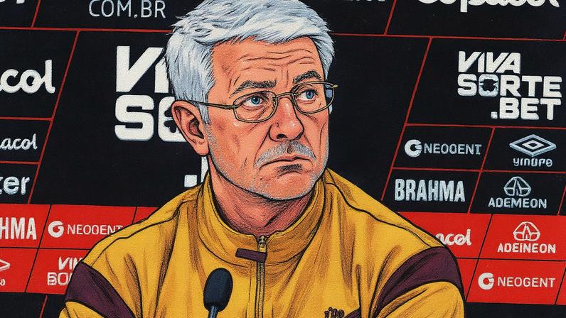 Odair Hellmann, em entrevista coletiva, após o clássico Atletiba. Foto: José Tramontin/Athletico