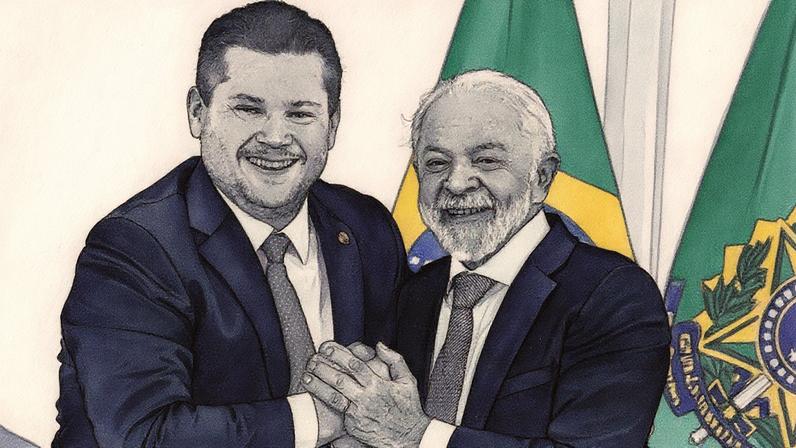 PEC 66/23 tira precatórios da regra fiscal e abre espaço para gastos do governo. Na foto, o presidente do Senado David Alcolumbre (União-AP) e o presidente Luiz Inácio Lula da Silva (PT)