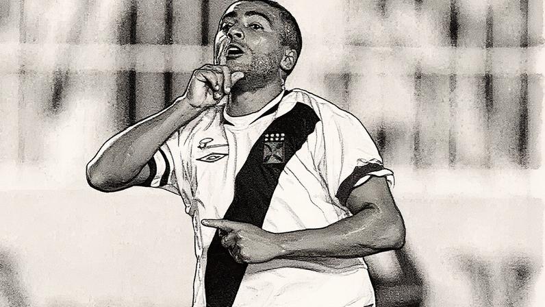 Romário marcou dois gols e comandou a vitória do Vasco sobre o Palmeiras em 2001. (Ricardo Cassiano/ Lancepress; Digital)