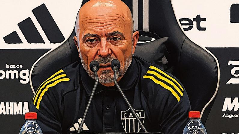 Sampaoli em coletiva pós jogo contra o Ceará (reprodução)