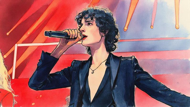 Sombr performs during the 2025 MTV Video Music Awards.