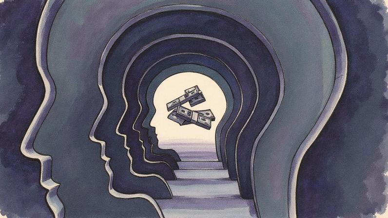 Sonhar com pilhas de dinheiro no fim de um corredor, após passar por uma porta em forma de cabeça humana, pode se tornar possível com o foco certo.