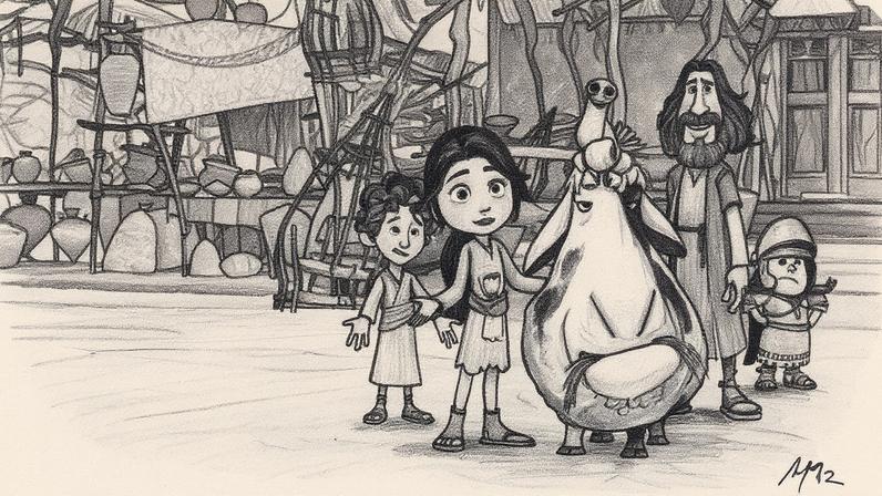 A história se passa em Cafarnaum, na Galileia, por volta do ano 30 d.C., onde a pequena Abby, de 9 anos, e seu melhor amigo Joshua, viverão grandes aventuras. Foto: Divulgação