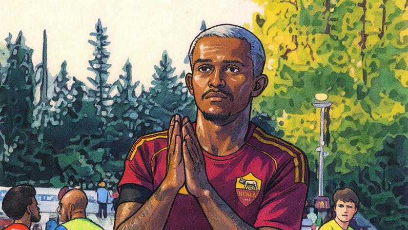 Wesley, ex-Flamengo, em estreia pela Roma (Foto: Divulgação/Roma)