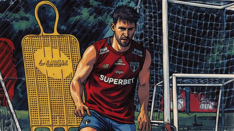 Calleri aqueceu com bola ao lado dos companheiros (Foto: Erico Leonan / São Paulo FC)