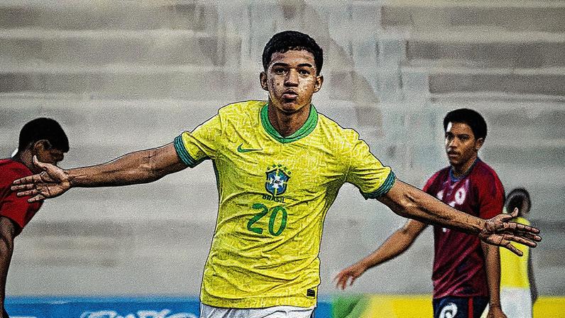 Andrey Fernandes comemora gol pela Seleção (Foto: Léo Piva/Staff Images/CBF)