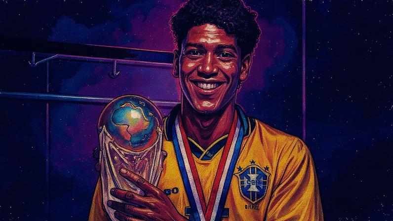 Márcio Santos com a taça da Copa do Mundo em 1994 (Foto: Arquivo/CBF)