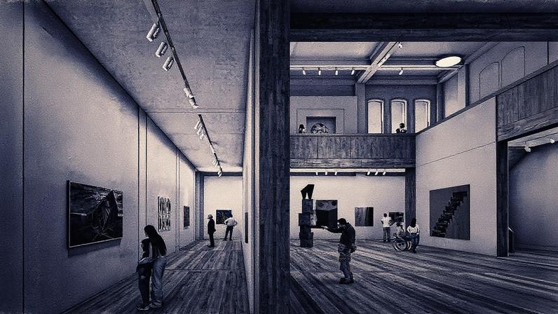 Visualisation of the Royal Academy’s new double-height Collection Gallery David Chipperfield Architects