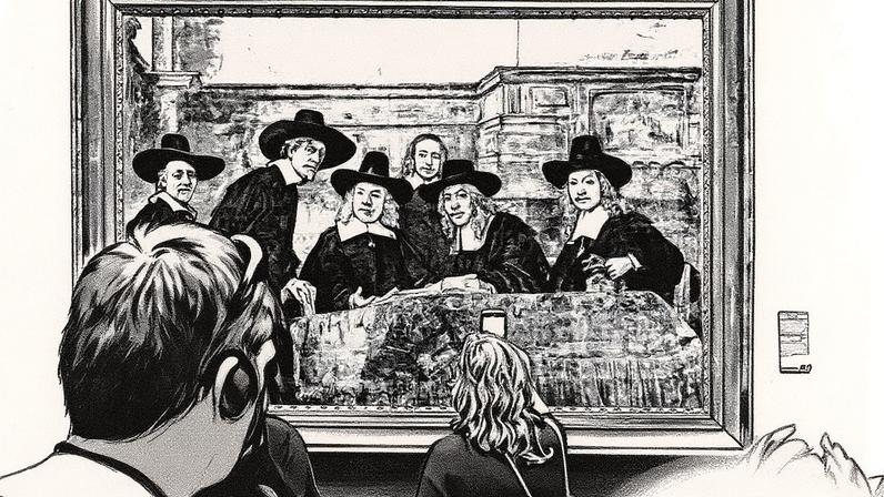 Rembrandt’s The Sampling Officials of the Amsterdam Drapers’ Guild, the original of which is shown here in the Rijksmuseum, is one of the paintings that was allegedly forged by the group