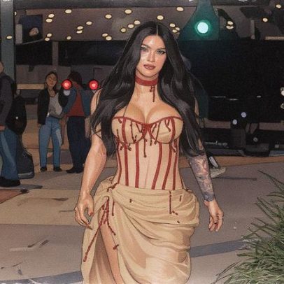 Megan Fox exibe corset sangrento sete meses após nascimento do bebê