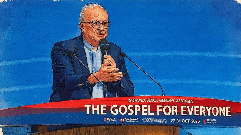 Durante o encontro, o reverendo Botrus Mansour, natural de Nazaré, foi empossado como novo secretário-geral da WEA - Foto: Hudson Tsuei/Christian Daily International