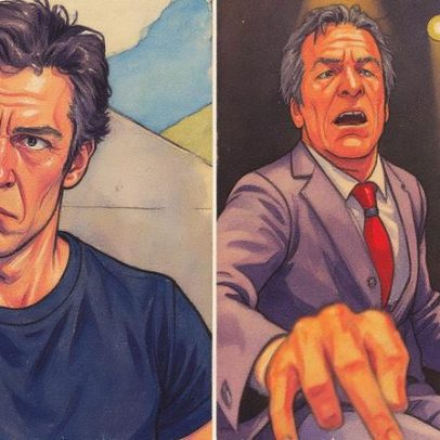 Mateus Solano dá tapa em celular durante gravação de peça