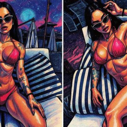 Kamila Simioni curte café na praia após noite com Caio Castro