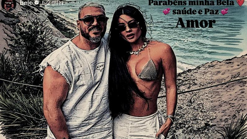 Belo e namorada — Foto: Reprodução/Instagram