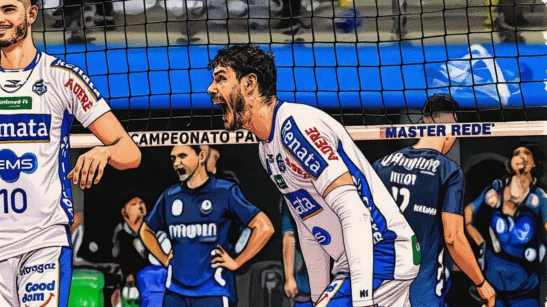 Bruninho em ação pelo Vôlei Renata na Superliga (Foto: Pedro Teixeira/ Vôlei Renata)