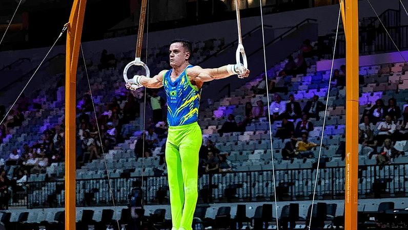 Caio Souza disputou duas finais no Mundial de Ginástica (Foto: Melogym/ CBG)