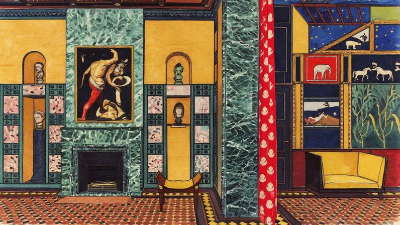 The restored reception salon, left, adjoins the music salon Photo: Jann Averwerser