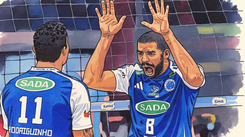 Cruzeiro x Praia Clube na semifinal do Mineiro de vôlei (Foto: Instagram/ Sada Cruzeiro)